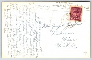 RPPC~Espanola Ontario~The North Begins~Ma & Pa Outhouses~Real Photo Postcard