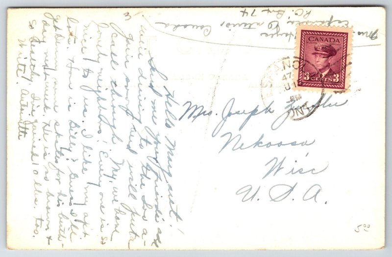 RPPC~Espanola Ontario~The North Begins~Ma & Pa Outhouses~Real Photo Postcard