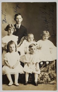 St Marys Ohio Fike Family Adorable Children c1913 RPPC Postcard C26