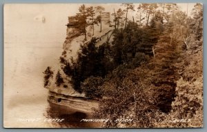 Postcard RPPC c1940 Munising MI Miners Castle Cliff View Trout Bay Lake Superior