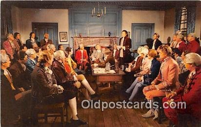 Virginia Burgesses Meet, Raleigh Tavern Williamsburg, Virginia Patriotic Unused 