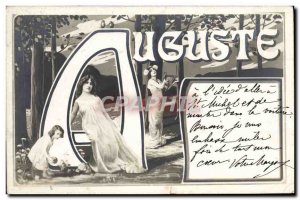 Postcard Old Augustus Surname