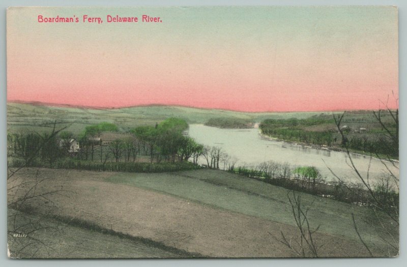 Delaware~Boardman's Ferry On River~c1910 Postcard