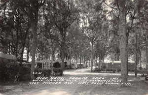 West Palm Beach Florida Blue Grass Trailer Park Real Photo Postcard AA5658