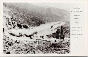 Bingham Canyon UT Utah Copper Mine Blasting Picture Shop RPPC Postcard G90