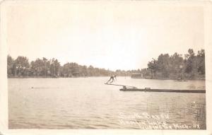 D12/ Ludington Michigan Mi Real Photo RPPC Postcard Hamlin Lake South Bayou Dock