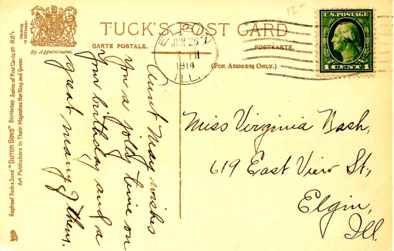 Greeting - Birthday   (Tuck Series 824)