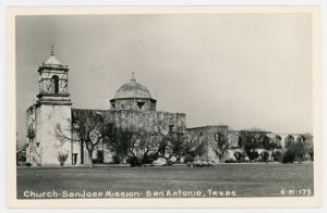 Church - San Jose Mission - San Antonio TX - Vintage RPPC 