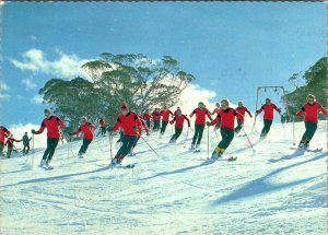 Perisher Valley NSW Australia RED DEVILS Perisher Ski School SKIERS 4X6 Postcard