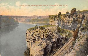 Trolley line through the gorge Niagara Falls Writing on Back 