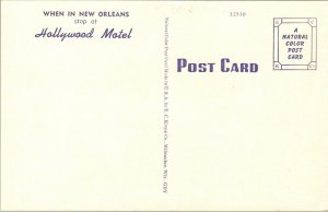 Linen Postcard Multiple Views of Hollywood Motel in New Orleans, Louisiana~4650