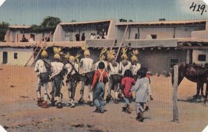 Postcard Native American Koshare Corn Dance Santo Domingo Indian Pueblo NM