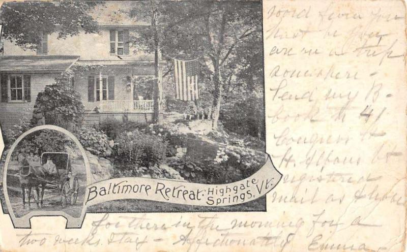 Highgate Springs Vermont Baltimore Retreat Multiview Antique Postcard K97867