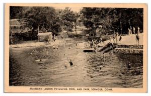 American Legion Swimming Pool and Park, Seymour, CT Postcard