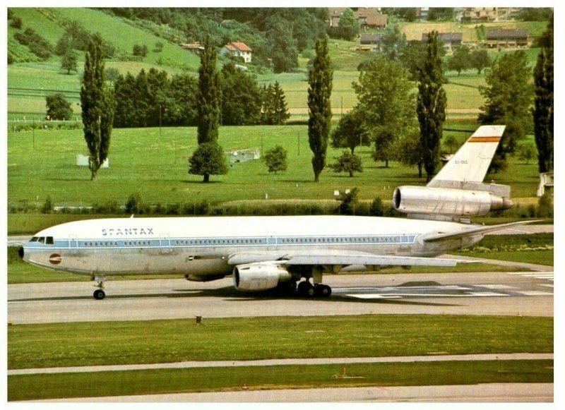 Spantax Douglas DC 10 30 CF at Zurich 1981 Airplane Postcard