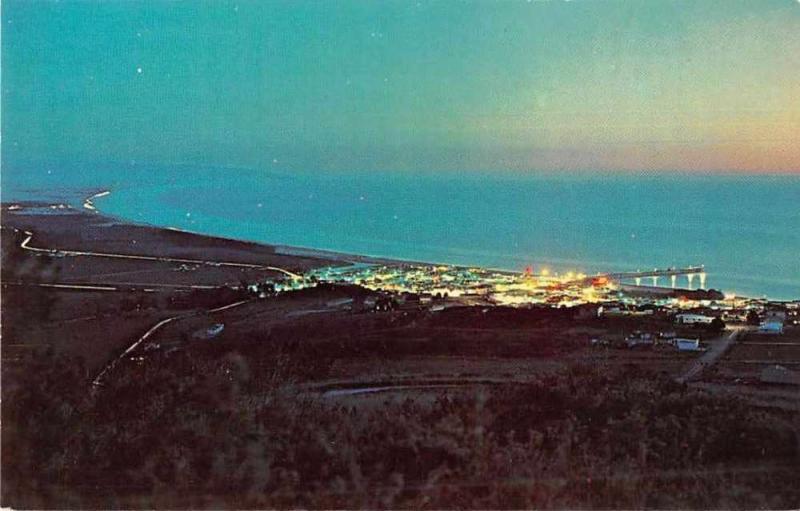 Pismo Beach California Night Scene Looking South Vintage Postcard JD933124