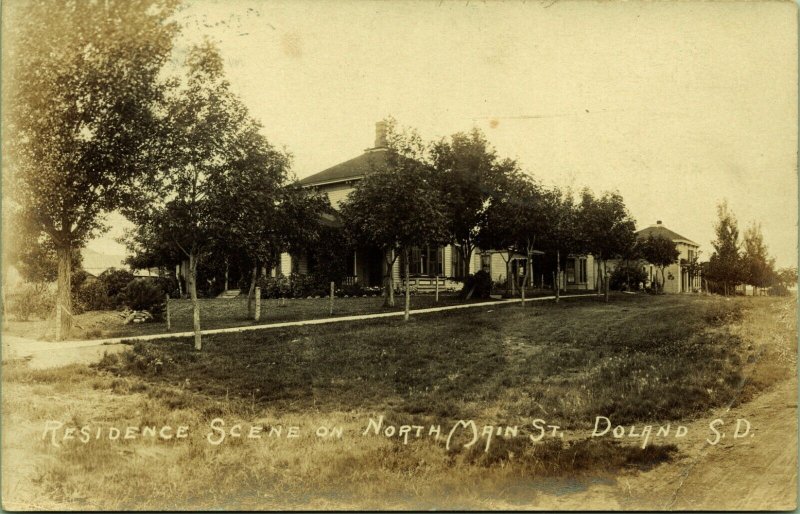 RPPC Residence North Main Street Doland South Dakota Real Photo Postcard 1903