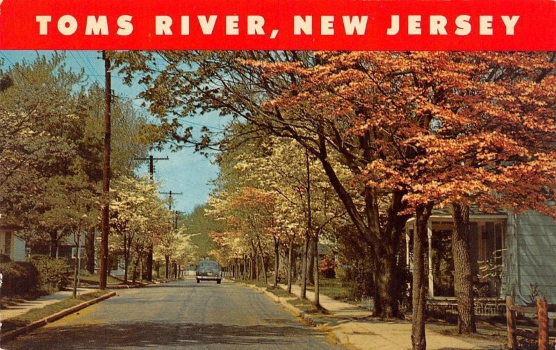 2~Postcards  Toms River, NJ New Jersey  AERIAL VIEW & HYNES STREET~Frog Alley