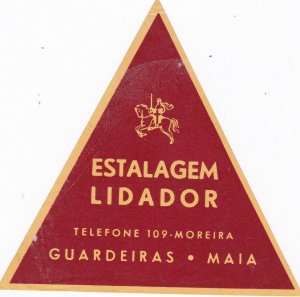 Portugal Guardeiras Maia Estalagem Lidador Vintage Luggage Label sk2810