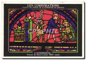 Postcard The Ancient of Corporations after the windows of the Cathedral of Ch...