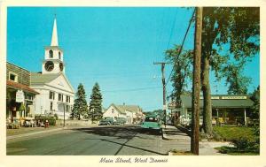 Cape Cod Massachusetts 1950s Main Street Church West Teich postcard 3082
