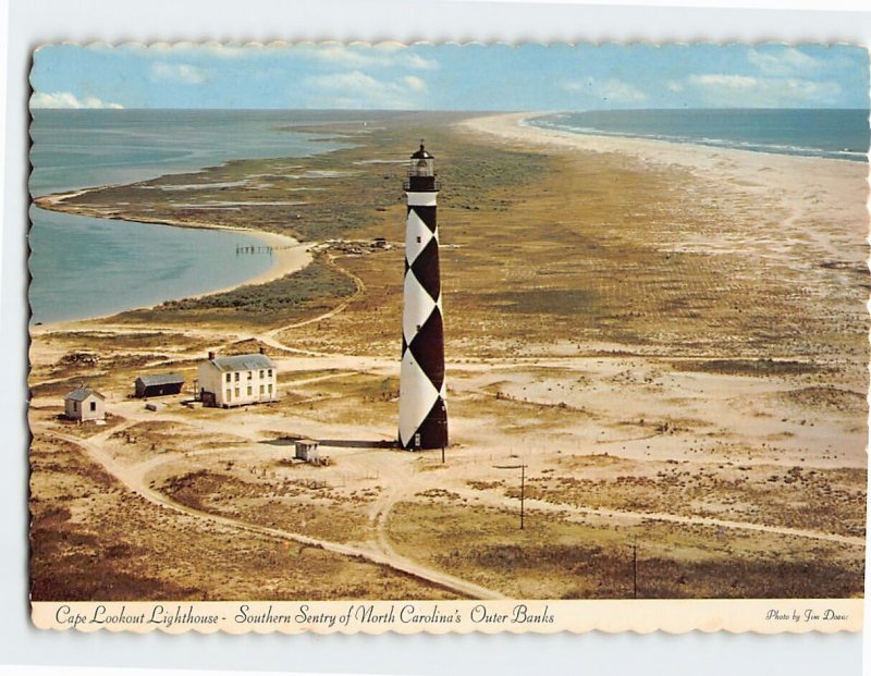 Postcard Cape Lookout Lighthouse Southern Sentry of Outer Banks NC USA