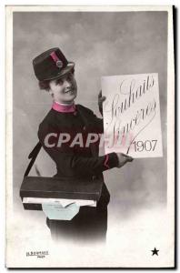 Old Postcard postmistress