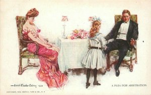 Plea for Arbitration Couple Child Moffat C-1910 Christy Artist Postcard 21-3071