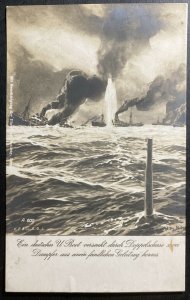 Mint Germany Picture Postcard PPC U boat submarine Fight On High Seas