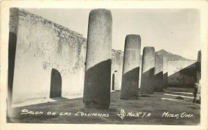 RPPC Postcard; Salon de las Columnas, Mitla Oaxaca Mexico, MF Mod. No. 7A