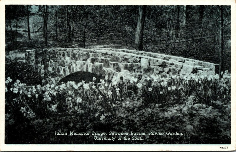 Vtg 1940s Juhan Memorial Bridge Sewanee Ravine University of the South Postcard