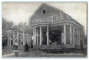 c1910 Red Cross Pharmacy Augustus Mayer M.D. Proprietor Lake Huntington Postcard