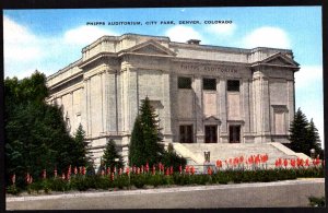 Colorado DENVER Phipps Auditorium, City Park Pub by Elmer C. Clark ~ Linen