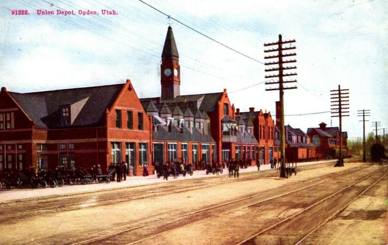 Ogden, Utah - The Union Railway Depot - c1908