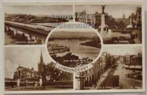 NORTHERN IRELAND LONDONDERRY multiview Valentine RPPC c19...