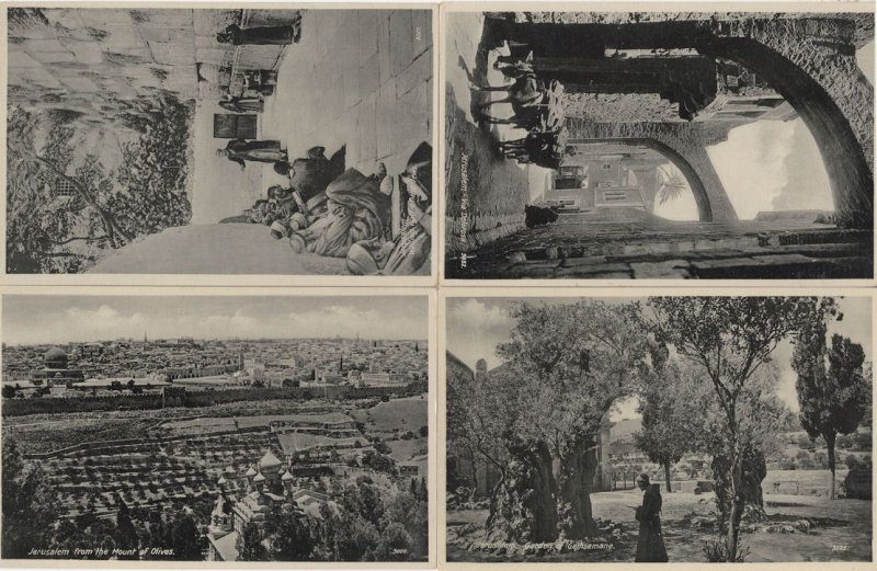 Jerusalem 4x Antique Character RPC Old Israel Postcard s