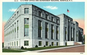 Asheville North Carolina U.S. Post Office & Government Building Vintage Postcard