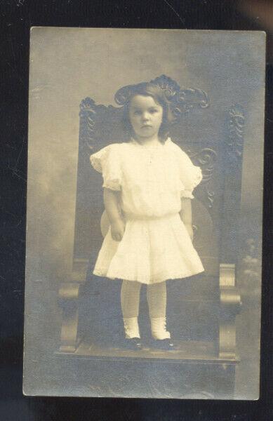 RPPC CUTE GIRL PRETTY PRATT KANSAS MILDRED BARNES VINTAGE REAL PHOTO POSTCARD