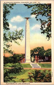 New York Plattsburg MacDonald Memorial Monument and Park Curteich