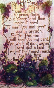 VINTAGE POSTCARD POETRY MISS YOU GREETINGS POSTED 1910 DIVIDED BACK