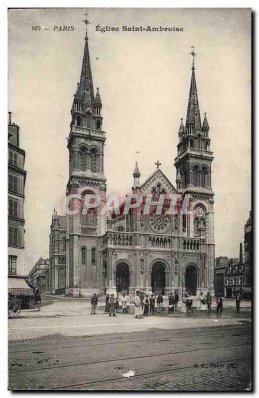 Old Postcard Paris Eglise Saint Amboise