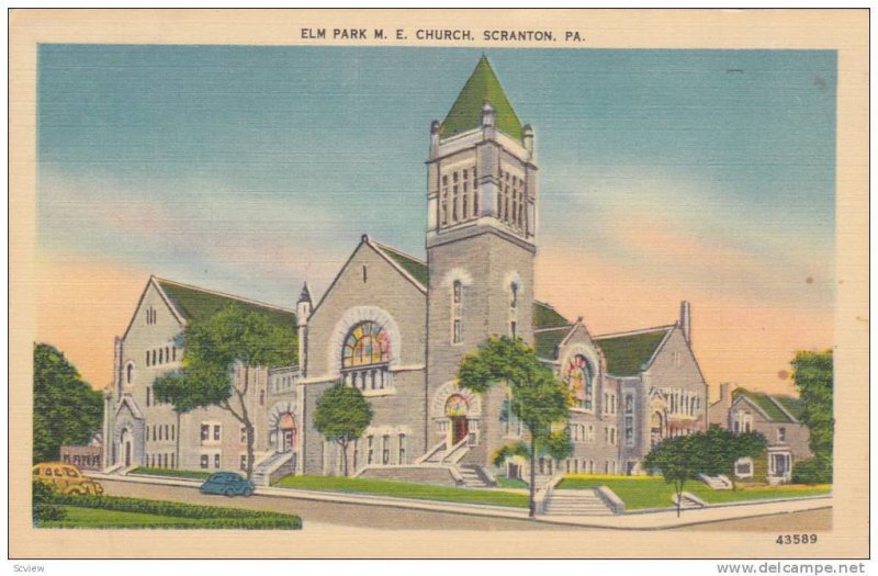 Exterior, Elm Park M.E. Church, Scranton, Pennsylvania,  PU-1952