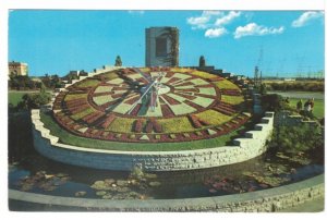 Ontario Hydro Floral Clock, Niagara Falls, Ontario, Vintage 1964 Chrome Postcard