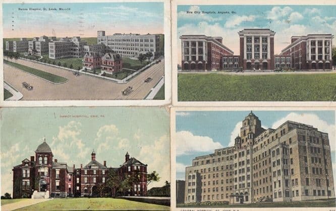 St John Hamot Erie Barnes Louis 4x American Vintage Hospital Postcard Bundle