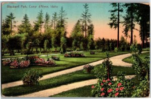 Gardens of Blackwell Park, Coeur d'Alene ID Vintage Postcard B76