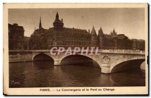 Old Postcard Paris La Conciergerie And Bridge At Axa Margarine Change Adverti...