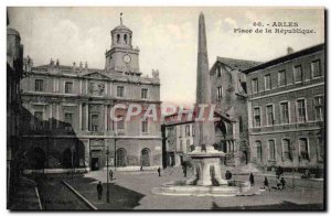 Old Postcard Arles Place De La Republique