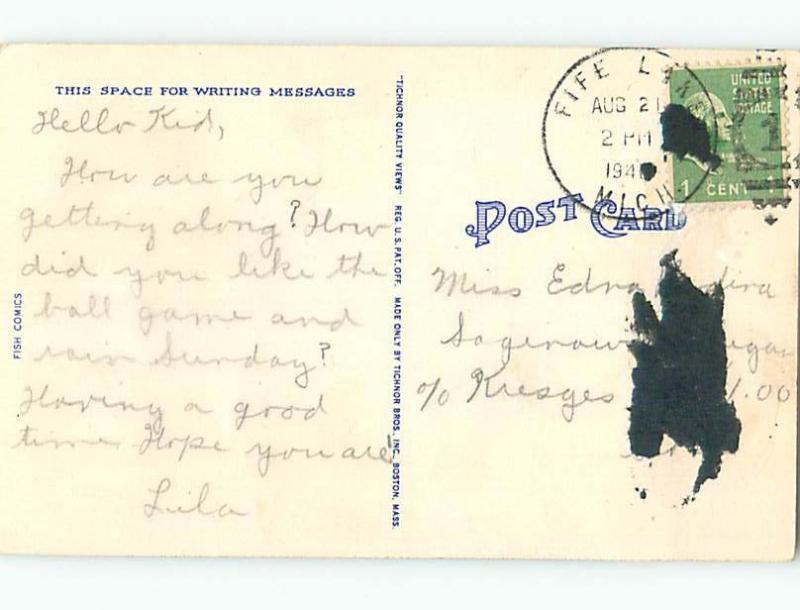 Linen comic exaggeration HUGE FISH CAUGHT USING AIRPLANE FOR FISHING HL3477