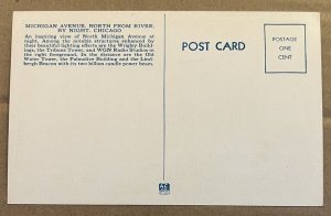 VINTAGE .01 POSTCARD UNUSED - MICHIGAN AVE. NORTH FROM RIVER, CHICAGO, ILL.