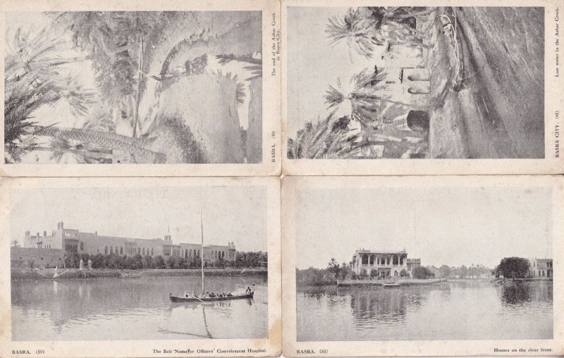 Basra Iraq Hospital Boats Ashar Creek  4x Old Postcard s